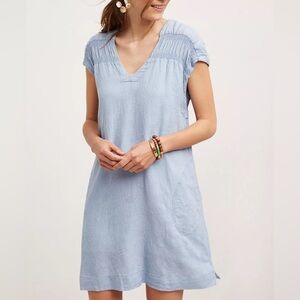 Maeve Anthropologie Sky Blue Textured Dress
